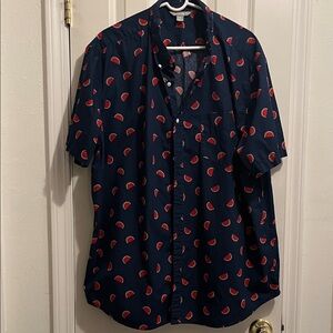 EUC Falls Creek Men's Navy Shirt with Red Watermelon Pattern XXL